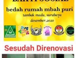 Sinergitas Komunitas Surabaya Bersama GP Ansor Baksos Bedah Rumah Mbah Puri Di Tambak Madu Surabaya 