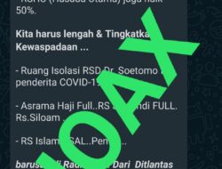 Pesan Berantai WA Operasi Masker Dengan Denda 250 Ribu Adalah Hoax