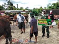 Anggota Koramil Jajaran Kodim 0728/Wonogiri Edukasi Prokes Pada Masyarakat