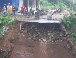 Jembatan Bernilai Fantastic Ambruk, Tagana Situbondo Lakukan Pendataan