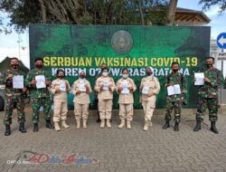 Seluruh Prajurit dan PNS Jajaran Kodim 0735/Surakarta Jalani Vaksinasi Covid 19 Tahap Kedua