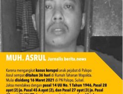 Sidang Eksepsi Jurnalis Asrul Akan Digelar Hari Ini