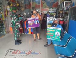 Serka Rumbawa Sasar Penerapan Edukasi PPKM di Toko Fany Sport