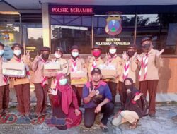 Pembagian Sembako serta Takjil Anggota Saka Bhayangkara Polsek Widodaren Dan Ngrambe Ngawi