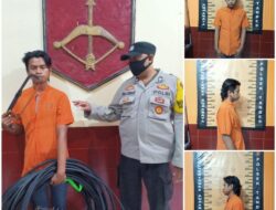 Polsek Tandes Amankan Tersangka Pencuri Kabel Di Balongsari