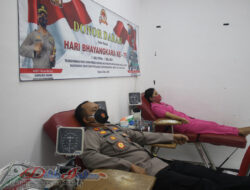 Sambut HUT Bhayangkara Ke -75 Polres Ngawi Gelar Bakti Sosial Donor Darah