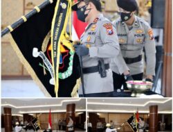 Peringati Hari Bhayangkara ke 75, Polda Jatim Gelar Upacara Pencucian Pataka