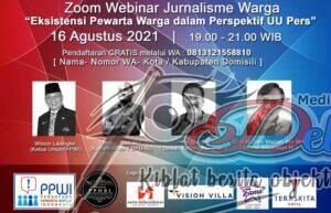 Webinar Jurnalis Warga Sukses, Ilham Bintang: Pewarta Warga Lebih Tinggi Dari Wartawan