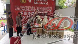 Kapolres Ngawi Tinjau Gerai Vaksinasi merdeka Serentak Di GOR Bung Hata