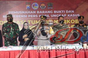 Hasil Operasi Tumpas Narkoba, Polrestabes Surabaya Musnahkan 39 Kg Sabu