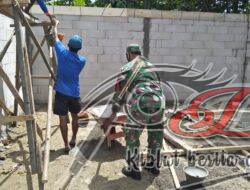 Babinsa Ngrombo Bersama Rakyat Kompak Bangun Rumah Warga