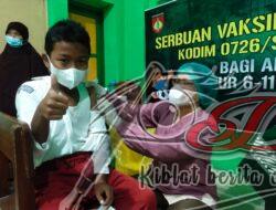 Kodim 0726/Sukoharjo Gelar Vaksinasi Covid-19 Untuk Anak