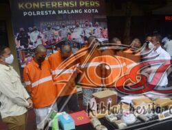 Gagalkan Peredaran Ganja Seberat 14.5 Kg, 5 Tersangka Digulung Polresta Malang