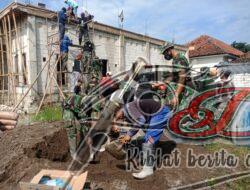 Kodim 0726/Sukoharjo Bantu Pengecoran Gedung MWC NU Kecamatan Weru Sukoharjo