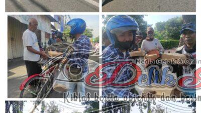 Salurkan Amanah Donatur, Awak media DelikJatim Bagikan Puluhan Nasi kotak Ke Tukang Becak