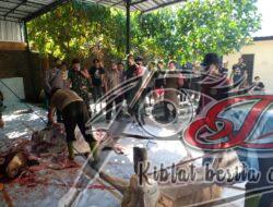 Babinsa dan Bhabinkamtibmas Tipes Cek Prokes Penyembelihan Hewan Qurban Idul Adha 1443 H