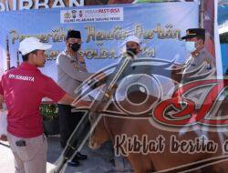 Polres Pelabuhan Tanjung Perak Salurkan Hewan Kurban 7 Sapi dan 41 Kambing, Hari Raya Idul Adha 1443 H
