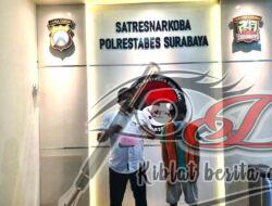 Tersangka HF Terancam 15 Tahun Penjara di Polrestabes Surabaya Lantaran mengedarkan Shabu