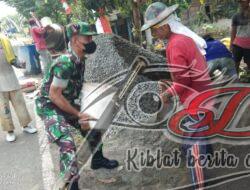 Semangat Kebersamaan, Babinsa-Warga Kompak Laksanakan Pengecoran Jalan