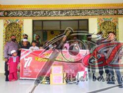 Jajaran Sat Brimob Polda Jatim Secara Serentak Memberikan Santunan ke Anak Yatim, Peringati HUT RI ke-77
