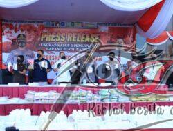 Hasil Sitaan Dimusnahkan Oleh Polda Jatim, Sebanyak 236,79 Kg Sabu, 11 Ribu Butir Ekstasi, 57 Kg Ganja, dan Jutaan Butir Obat Keras