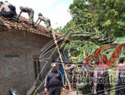 Koramil 03 Bulu, Polsek, Perangkat Desa Bantu Warga Perbaiki Rumah Akibat Puting Beliung