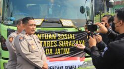 Peduli Kemanusiaan, Polrestabes Surabaya Kirim Paket Sembako Ke Cianjur