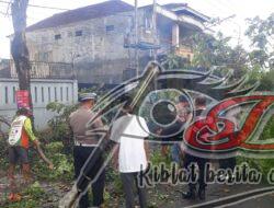 Tim Tanggap Bencana Polres Tulungagung Tangani Pohon Tumbang, Akses Jalan Kembali Normal