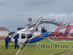 Pilot Helikopter Polda Jatim Lakukan Alternatif Landing di Tulungagung Untuk Keselamatan