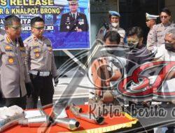 Polresta Sidoarjo Amankan 120 Motor dan Musnahkan Puluhan Knalpot Brong Diduga Terlibat Balap Liar