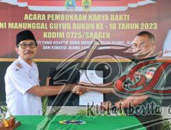 Desa Juwok Jadi Sasaran Karya Bakti Manunggal Guyub Rukun ke-18 Kodim Sragen