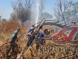 Babinsa Koramil Cepogo Bantu Padamkan Kebakaran Lahan