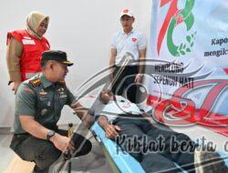 Bakti Sosial Rangkaian HUT TNI Ke-78 Kodim 0726/Sukoharjo bersama Yukata Peduli Bangsa Serahkan Bantuan Alat Penunjang Donor Darah