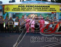 Beri Motivasi Petugas Operasi Lilin Semeru, Kapolres Pelabuhan Tanjung Perak Beserta Bhayangkari Kunjungi Pospam