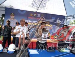 Hasil Ops Lilin Semeru Tahun 2023, Satlantas Polrestabes Surabaya Musnahkan 2064 Knalpot Brong