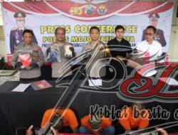Polres Mojokerto Kota Berhasil Amankan Komplotan Pelaku Curanmor yang Beraksi di 15 TKP