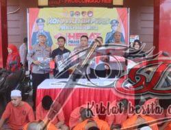 Satreskrim Polres Probolinggo Berhasil Ungkap Dua Kasus Curas, 4 Tersangka Diamankan