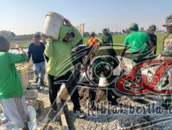 Keterlibatan Linmas Desa Wirun Tambah Semangat Anggota Satgas TMMD