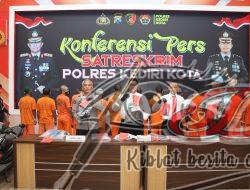 Satreskrim Polres Kediri Kota Ungkap 8 Kasus Pengeroyokan Hingga Curanmor Selama Bulan Juli 2024