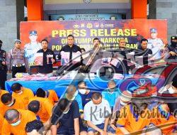 Satresnarkoba Polres Gresik Berhasil Amankan 39 Tersangka Pengedar Sabu dan Okerbaya Saat Operasi Tumpas Narkoba Semeru 2024