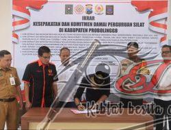 Polres Probolinggo Fasilitasi Ikrar Damai Dua Perguruan Silat Komitmen Jaga Kamtibmas
