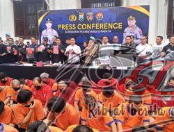 Ungkap 77 Kasus, Satreskrim Polrestabes Surabaya Amankan 62 Tersangka