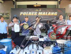 Polres Malang Bongkar Produksi Miras Ilegal Arak Trobas, Pelaku Sudah Beroperasi Sejak 2024