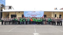 Polres Pelabuhan Tanjung Perak dan Komunitas Ojol Bersinergi Jaga Keamanan Surabaya Melalui Apel Kamtibmas