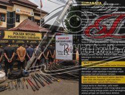 Unit Reskrim Polsek Wiyung Polrestabes Surabaya Amankan Terduga Komplotan Pencuri Kabel Telkom di Jalan Wiyung