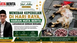 Menebar Kepedulian di Hari Raya, Harian Mata Berita Laksanakan Qurban Bersama