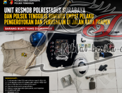 Unit Resmob Polrestabes Surabaya dan Polsek Tenggilis Ringkus Empat Pelaku Pengeroyokan dan Perusakan di Jalan Raya Prapen