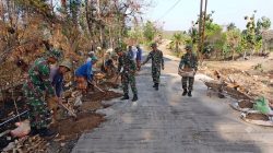 Semangat Tanpa Libur, Satgas TMMD dan Warga Boyolali Kebut Penimbunan Bahu Jalan Demi Keselamatan