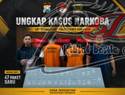 Terungkap Jaringan Pengedar Sabu Surabaya-Blitar, Dua Tersangka Diamankan Satresnarkoba Polrestabes Surabaya