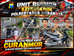 Tiga Terduga Pelaku Curanmor Diamankan Unit Resmob Satreskrim Polrestabes Surabaya